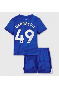 Chelsea Alejandro Garnacho #49 Jalkapallovaatteet Lasten Kotipeliasu 2025-26 Lyhythihainen (+ Lyhyet housut)